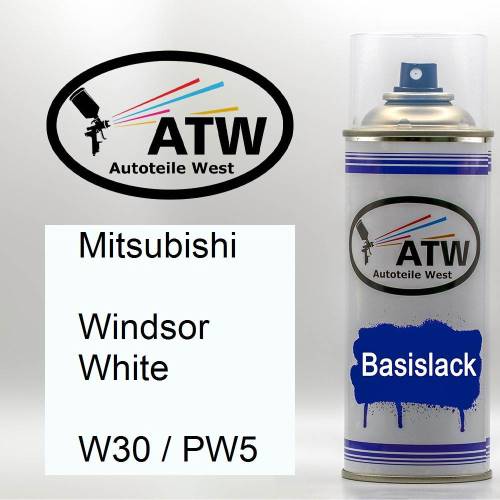 Mitsubishi, Windsor White, W30 / PW5: 400ml Sprühdose, von ATW Autoteile West.